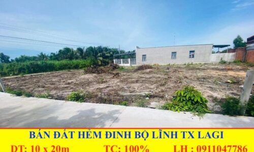 Bán  đất hẻm đường bê tông 4m  đinh  bộ  lĩnh  thị  xã  lagi