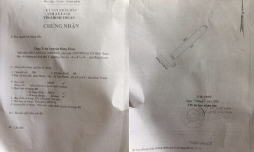 Bán lô đất mặt tiền đường kinh tế tân phước thị xã lagi binh thuận