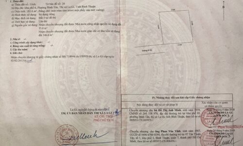 Bán đất đường bê tông gần biển đồi dương tân bình thị xã lagi