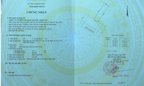 Cơ Hội Đầu Tư Lô Đất Mặt Tiền Đường Nguyễn Tri Phương – Hàm Tân, Lagi